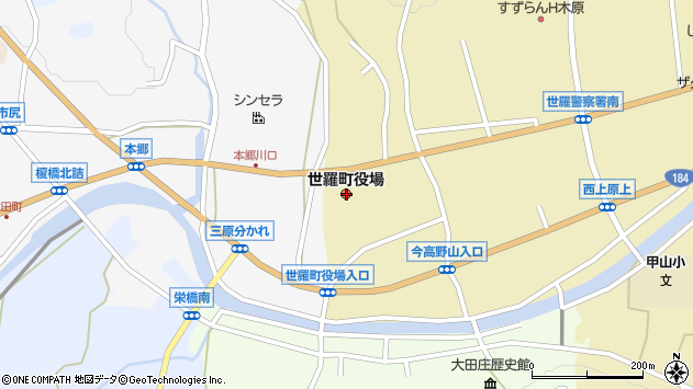 〒722-1100 広島県世羅郡世羅町（以下に掲載がない場合）の地図