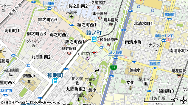 〒590-0932 大阪府堺市堺区錦之町東の地図