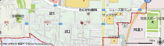 大阪府八尾市沼周辺の地図