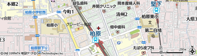 スーパー・ヤオヒコ　柏原店周辺の地図