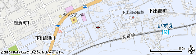 岡山県井原市下出部町周辺の地図