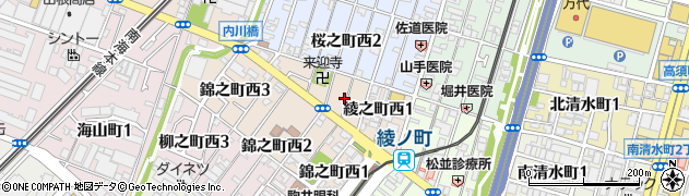 大阪府堺市堺区綾之町西周辺の地図