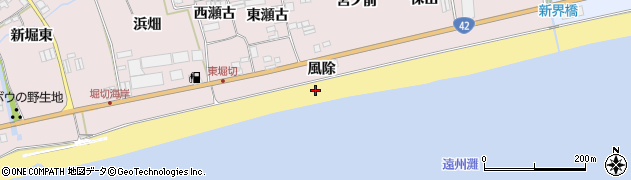 愛知県田原市堀切町風除周辺の地図