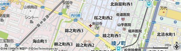大阪府堺市堺区綾之町西3丁周辺の地図