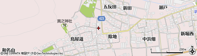 愛知県田原市堀切町鳥屋道5周辺の地図
