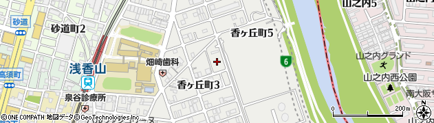 大阪府堺市堺区香ヶ丘町周辺の地図