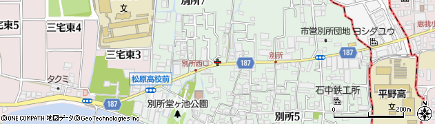 松原別所郵便局 ＡＴＭ周辺の地図