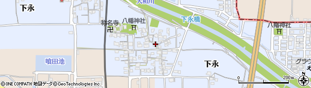 奈良県磯城郡川西町下永周辺の地図