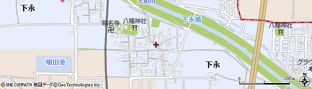 奈良県川西町（磯城郡）下永周辺の地図