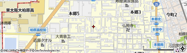 大阪府柏原市本郷周辺の地図