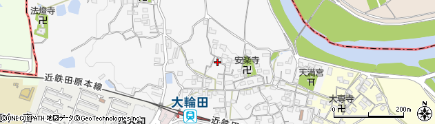 奈良県河合町（北葛城郡）大輪田周辺の地図