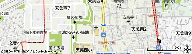 大阪府松原市天美西周辺の地図