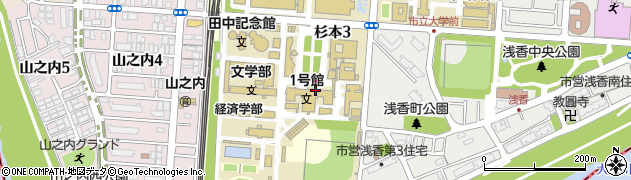 大阪市立大学　都市研究プラザ周辺の地図
