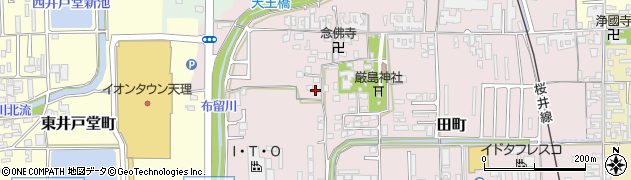 奈良県天理市田町周辺の地図