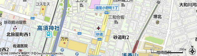 大阪府堺市堺区砂道町周辺の地図