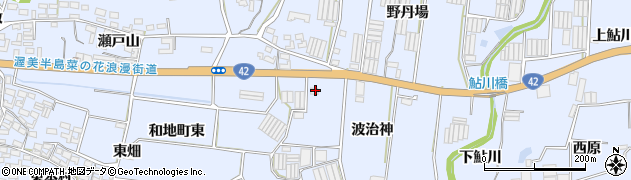 愛知県田原市和地町（波治神）周辺の地図