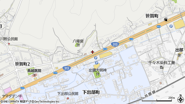 〒715-0025 岡山県井原市笹賀町の地図