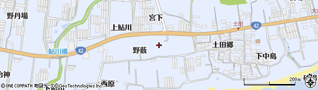 愛知県田原市和地町（野薮）周辺の地図