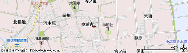 愛知県田原市堀切町（奥瀬古）周辺の地図