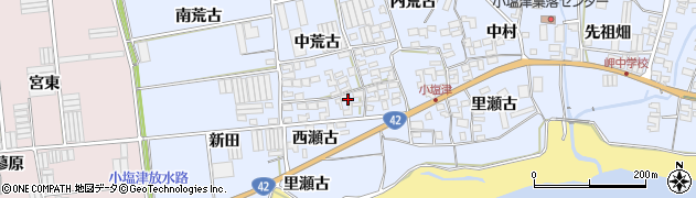 愛知県田原市小塩津町（西瀬古）周辺の地図