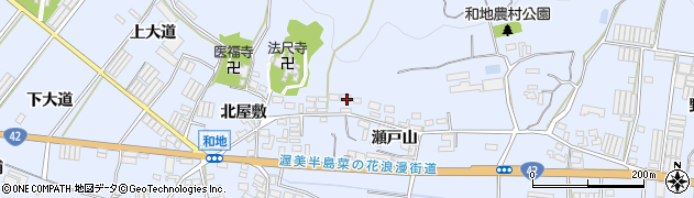 愛知県田原市和地町北山周辺の地図