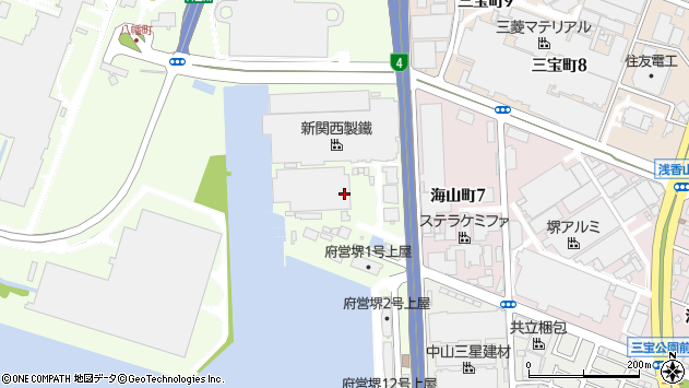 〒590-0981 大阪府堺市堺区塩浜町の地図
