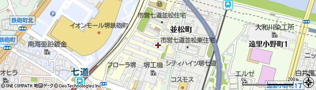 大阪府堺市堺区七道西町周辺の地図