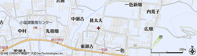 愛知県田原市小塩津町（甚太夫）周辺の地図