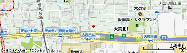 大阪府松原市天美北1丁目351周辺の地図