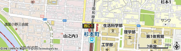大阪市立　杉本町駅有料自転車駐車場周辺の地図