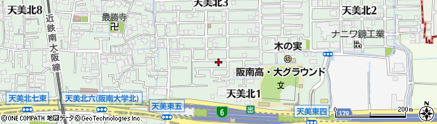 大阪府松原市天美北3丁目11周辺の地図