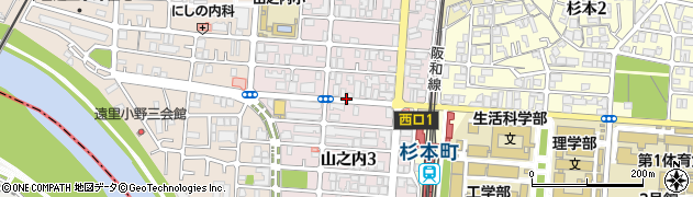 大阪府大阪市住吉区山之内周辺の地図