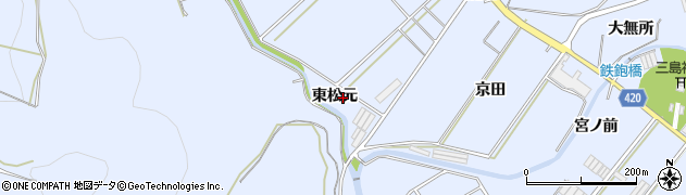 愛知県田原市和地町（東松元）周辺の地図