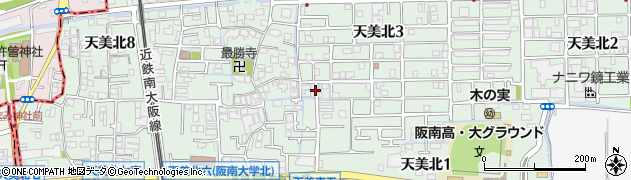 大阪府松原市天美北3丁目22周辺の地図