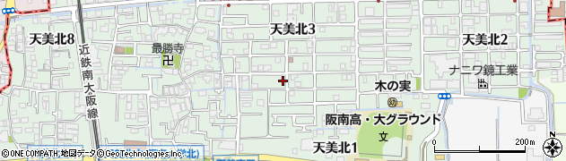 大阪府松原市天美北3丁目13周辺の地図