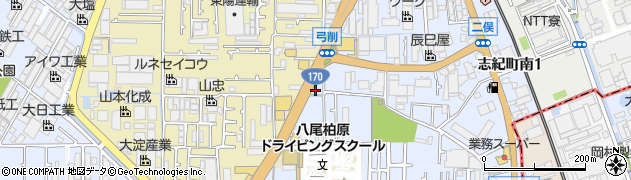 松屋外環八尾店周辺の地図