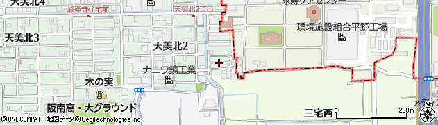 大阪府松原市天美北2丁目2周辺の地図