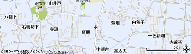 愛知県田原市小塩津町宮前周辺の地図