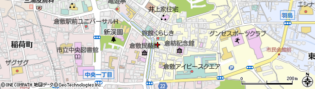 倉敷本染手織研究所周辺の地図
