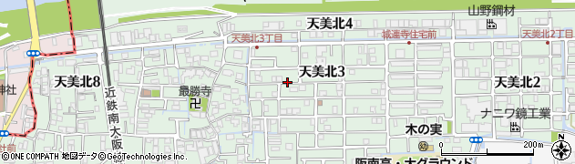 大阪府松原市天美北周辺の地図