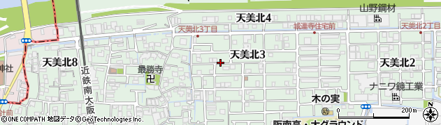 大阪府松原市天美北周辺の地図