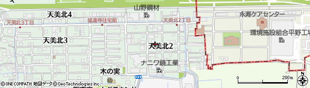 大阪府松原市天美北2丁目周辺の地図