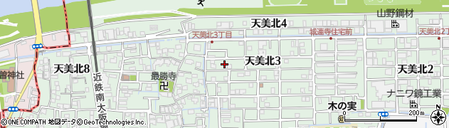 大阪府松原市天美北3丁目19周辺の地図