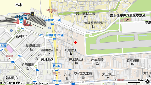 〒581-0039 大阪府八尾市太田新町の地図