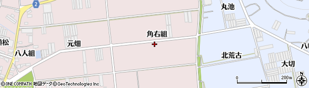 愛知県田原市堀切町角右組周辺の地図