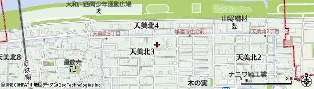 大阪府松原市天美北3丁目周辺の地図