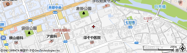 岡山県井原市七日市町53周辺の地図