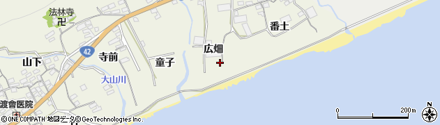 愛知県田原市越戸町広畑周辺の地図
