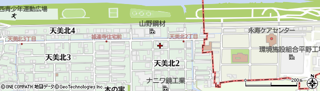 株式会社あさひパック　天美工場周辺の地図