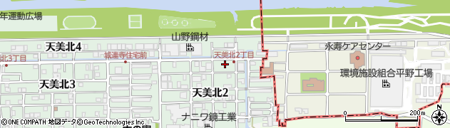 大阪府松原市天美北2丁目12周辺の地図